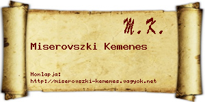 Miserovszki Kemenes névjegykártya